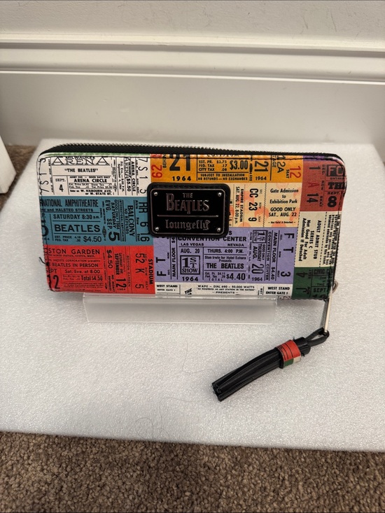 Loungefly Handbags - Loungefly The Beatles Ticket stub collage zip around wallet